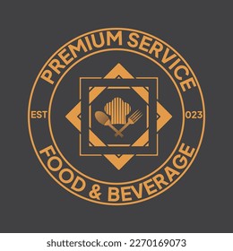 The circle design combines a spoon, fork, and chef hat. Illustration of minimalist and elegant logo and icon vector. suitable for restaurant or food business