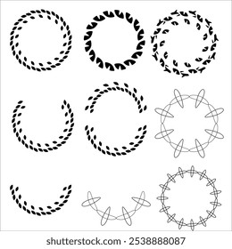 Diseño de círculos con diversos patrones y Formas perfecto para marcos de fronteras Logotipos y proyectos gráficos artísticos que requieren Elementos circulares únicos y decorativos