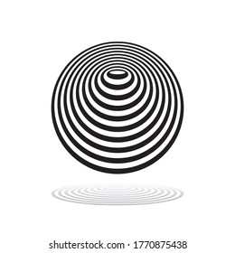 Elemento de diseño circular. Ilusión 3D. Icono geométrico abstracto. Arte vectorial.