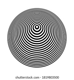 Circle Design Element. 3D-Illusion. Abstraktes geometrisches Symbol. Vektorkunst.