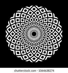 Circle Design Element. Abstraktes geometrisches Rotationsmuster. Vektorkunst.
