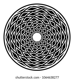 Circle design element. Abstract geometric rotation pattern. Vector art.