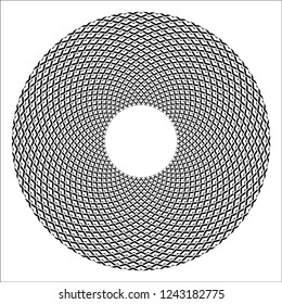 Circle design element. Abstract geometric rotation circular pattern. Vector art.