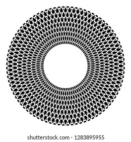 Circle design element. Abstract geometric rotation pattern. Vector art.