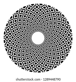 Circle Design Element. Abstraktes geometrisches Rotationsmuster. Vektorkunst.