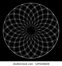 Circle design element. Abstract geometric rotation pattern. Vector art.