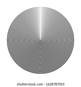 Circle Design Element. Concentric Rings Striped Texture. Vector Art.