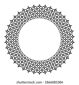 Circle design element for frame. Abstract decorative pattern. Vector art.