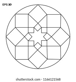 Circle design element. geometric mandalas/ Rotation circular lines pattern. Vector art.