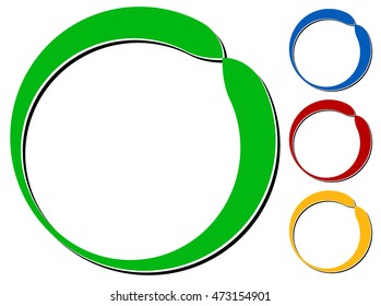 Circle design element with knockout shadow in 4 colors