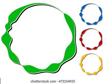 Circle design element with knockout shadow in 4 colors
