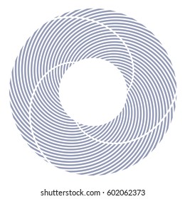 Circle design element. Lines rotation. Vector art.