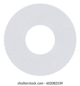 Circle design element. Lines rotation. Vector art.