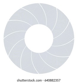 Circle design element. Lines texture. Vector art.