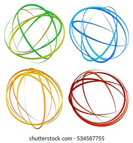 Circle design element with random oval, ellipse shapes
