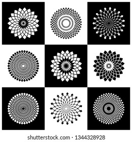 Circle Design Elements Set Abstract Round Stock Vector (Royalty Free ...