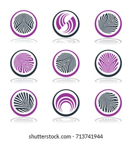 Circle design elements set. Vector art.