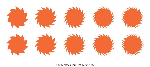 Elementos de design de círculo. Modelo de vetor de design de logotipo de ícone de torção. Formas de Estrela Promo. Sol Logotipo. Formas de Clipart