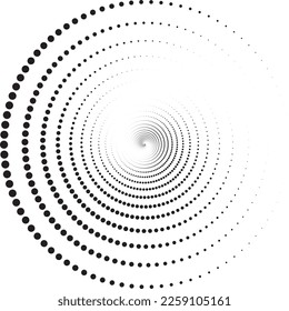 Circle Design in Halftone, Round Dotted Pattern Vector Illustration