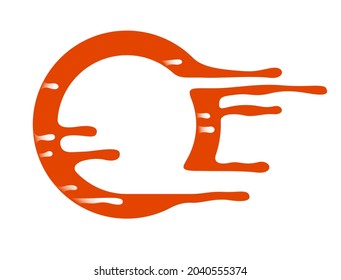 Circle design with liquid melting style shapes vector design isolated on white background, symbol icon or logo with paint dissolved.