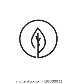 circle design logo with leaves