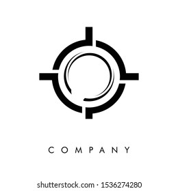 circle design logo target black white background