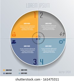 Circle design website homepage template. Can be used for infographic. 