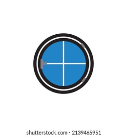 Circle design window PVC wood aluminum background