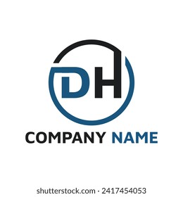 Circle DH letter logo design service
