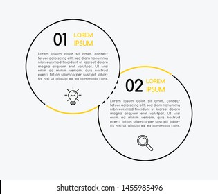 Circle diagram with 2 options. Infographic. Vector