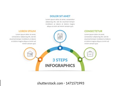 Circle diagram with 3 elements, infographic template for web, business, reports, presentations, etc, vector eps10 illustration