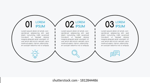 Kreisdiagramm mit 3 Optionen. Infografik. Vektorgrafik