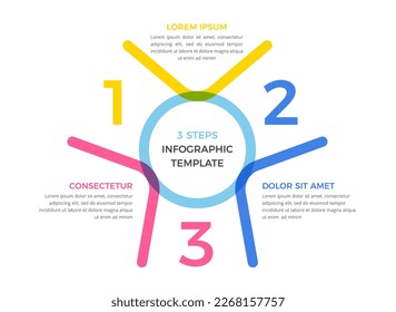 Circle diagram with 3 steps with place for your icons and text, infographic template, vector eps10 illustration