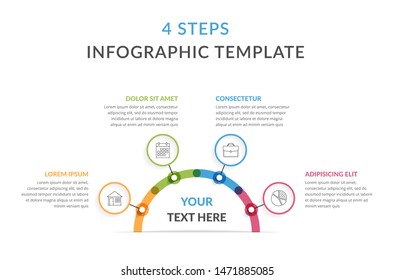 Circle diagram with 4 elements, infographic template for web, business, reports, presentations, etc, vector eps10 illustration