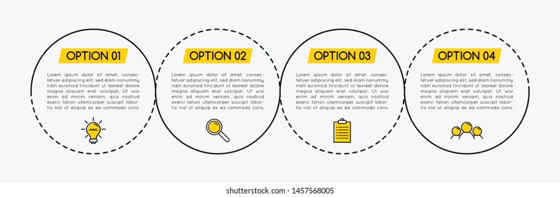 Circle diagram with 4 steps. Infograph. Vector