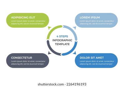 Circle diagram with 4 steps with place for your text, infographic template, vector eps10 illustration