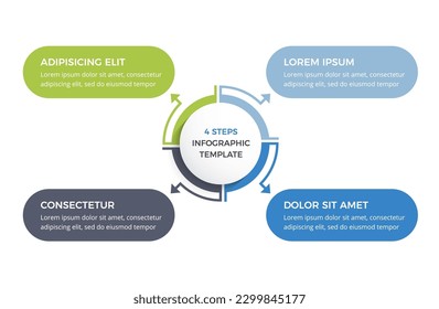 Circle diagram with 4 steps with place for your text, infographic template, vector eps10 illustration