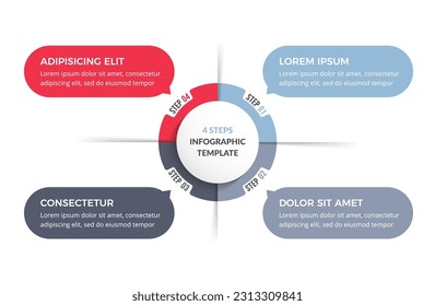 Circle diagram with 4 steps with place for your text, infographic template, vector eps10 illustration