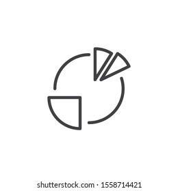 Circle diagram chart line icon. linear style sign for mobile concept and web design. Pie chart graph outline vector icon. Business report symbol, logo illustration. Vector graphics