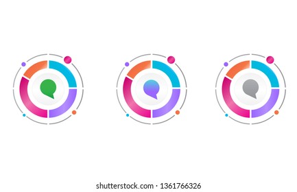 circle diagram with chat icon . vector icon concept