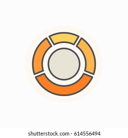 Circle diagram colorful icon - vector creative pie chart sign