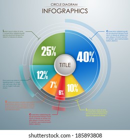 Circle diagram with different percentage. EPS 10 vector illustration