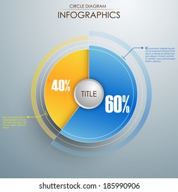 Circle diagram with different percentage. EPS 10 vector illustration