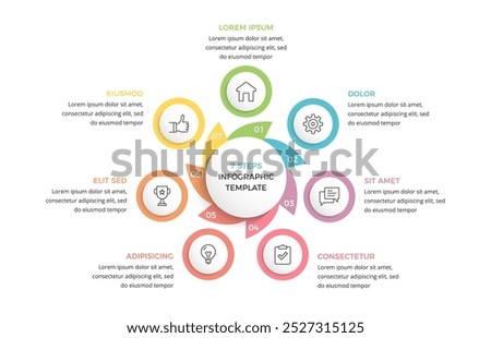 Circle diagram divided into 7 parts, infographic template, vector eps10 illustration