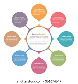 Circle Diagram With Eight Elements, Infographic Template, Vector Eps10 Illustration