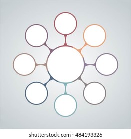 Circle diagram with eight elements, infographic template. Vector image.