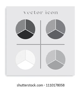 Circle diagram flat black and white vector icon. Business chart element.