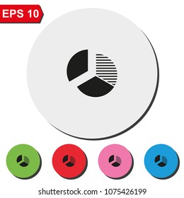 Circle diagram flat round colorful vector icon.