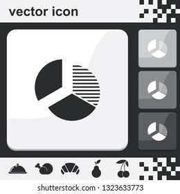 Circle diagram flat set of buttons vector icon.