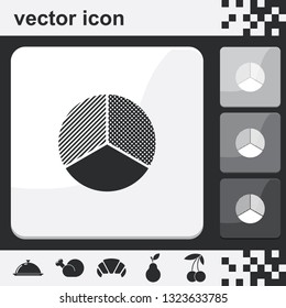 Circle diagram flat set of buttons vector icon. Business chart element.